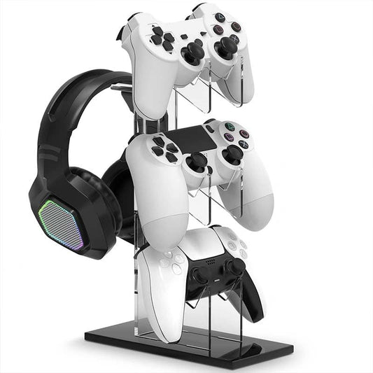 GUQIANLU Game Controller Enhance Gaming with A 3 Tier Controller Holder & Headset Stand for PS5, PS4, Xbox ONE, Switch, & STEAM. Create A Gaming
