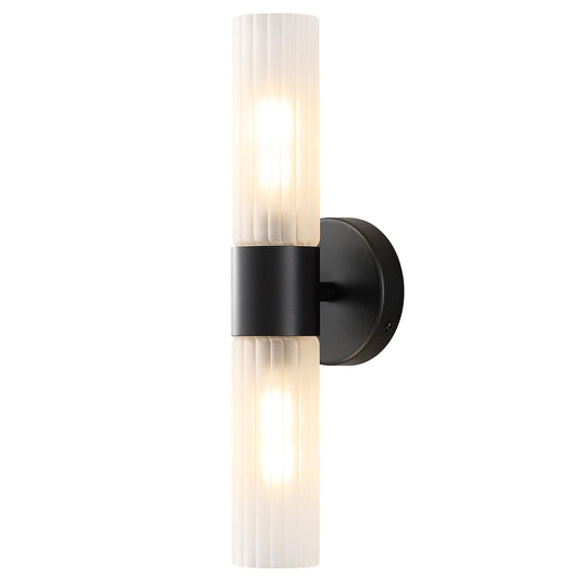 Timeweave Bathroom Light Fixtures 2-Light, Modern Vanity Light for Bathroom, Wall Sconce with Frosted Glass Rods Shades, Hardwired Wall Light Fixtures