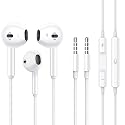 2 Pack Wired Earbuds [Apple MFi Certified] Headphones Earphones with 3.5mm Wired in Ear Headphone Plug (Built-in Microphone & Volume Control)