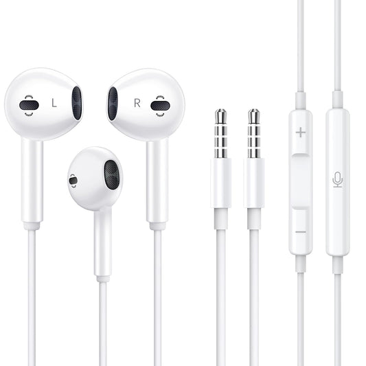2 Pack Wired Earbuds [Apple MFi Certified] Headphones Earphones with 3.5mm Wired in Ear Headphone Plug (Built-in Microphone & Volume Control)