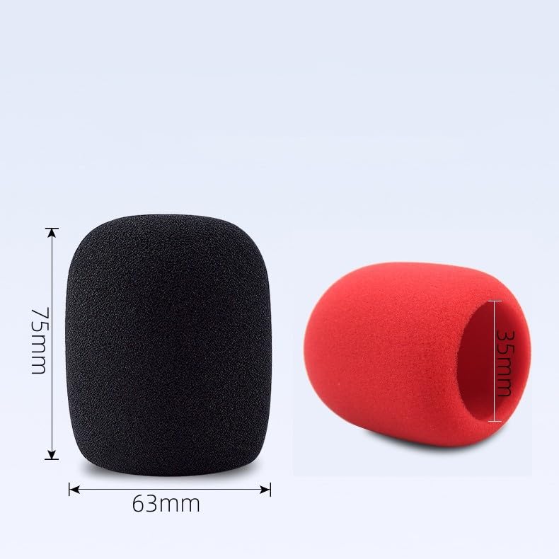 CCeCCe 6 Pack Microphone Covers Foam Mic Cover Replacement High-Density Reusable Mic Sponge Windscreen Filter for Handheld Wired Microphone XLR