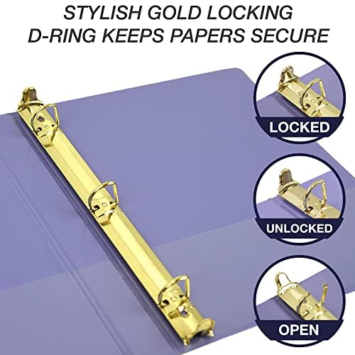 Samsill Durable 1 inch 3 Ring Binder, 100% Recycled Chipboard, Lilac