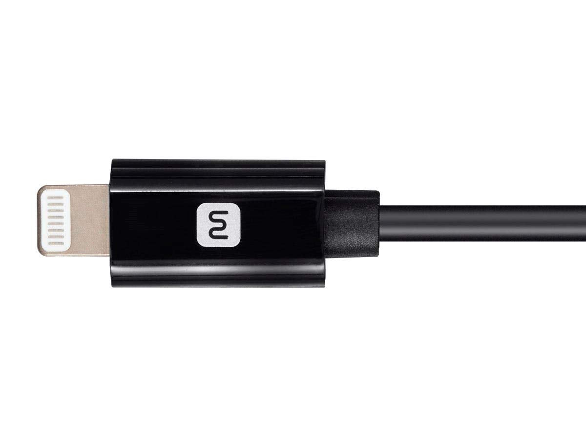 Monoprice Lightning to USB-C Charging Cable - Apple MFi Certified, 1.5 Feet, Black - Essential Series
