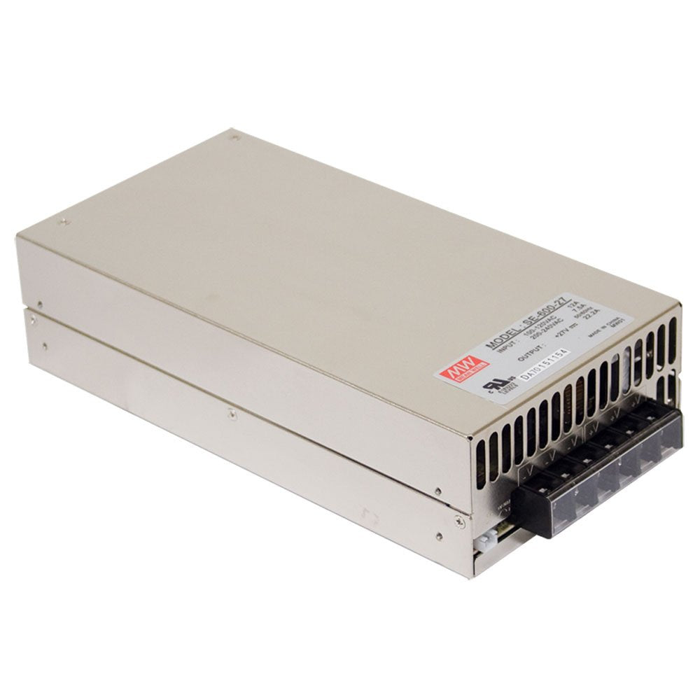 Mean Well SE-600-5 Enclosed Switching AC-to-DC Power Supply, Single Output, 5V, 0-100A, 500W, 2.5" H x 5.0" W x 9.7" L