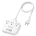 2 Prong Power Strip with USB C, meta-ant 2 Prong to 3 Prong Outlet Adapter, Two Prong Power Strip with 3 Outlets & 4 USB(2 USB-C), 4ft Extension Cord