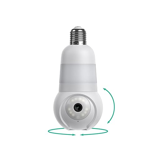 Luna Light Bulb Security Cameras Wireless Outdoor Indoor, 360° Pan Tilt, Color Night Vision, LED Bulb & Spotlight, 2.4GHz 5GHz Wi-Fi 6, Porch Light