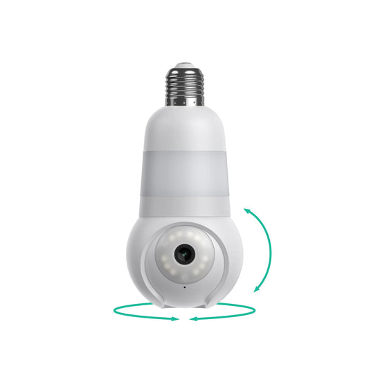 Luna Light Bulb Security Cameras Wireless Outdoor Indoor, 360° Pan Tilt, Color Night Vision, LED Bulb & Spotlight, 2.4GHz 5GHz Wi-Fi 6, Porch Light