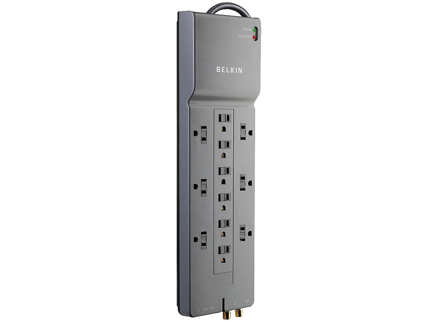 Surge Protector, 3940 Joules, 12 Outlets, 8', Gray