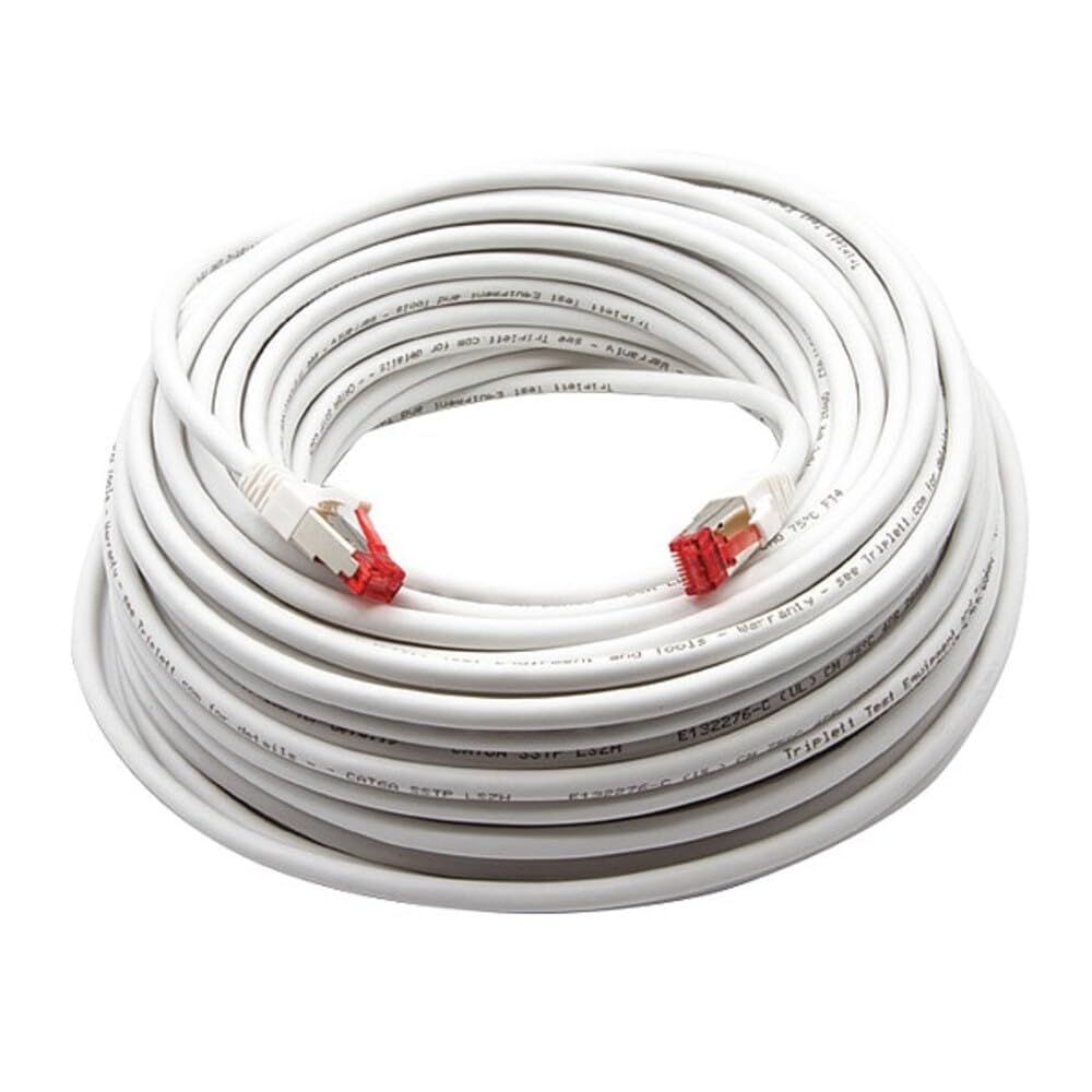 Triplett 100' White CAT6A 10GBPS Professional Grade SSTP 26AWG Patch Cable (CAT6A-100WH)