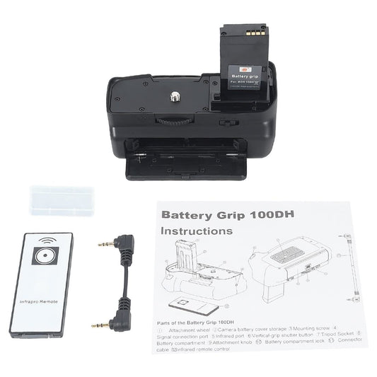 DSTE Replacement for Pro IR Remote 100D Vertical Battery Grip Compatible Canon EOS 100D Rebel SL1 SLR Digital Camera as LP-E12