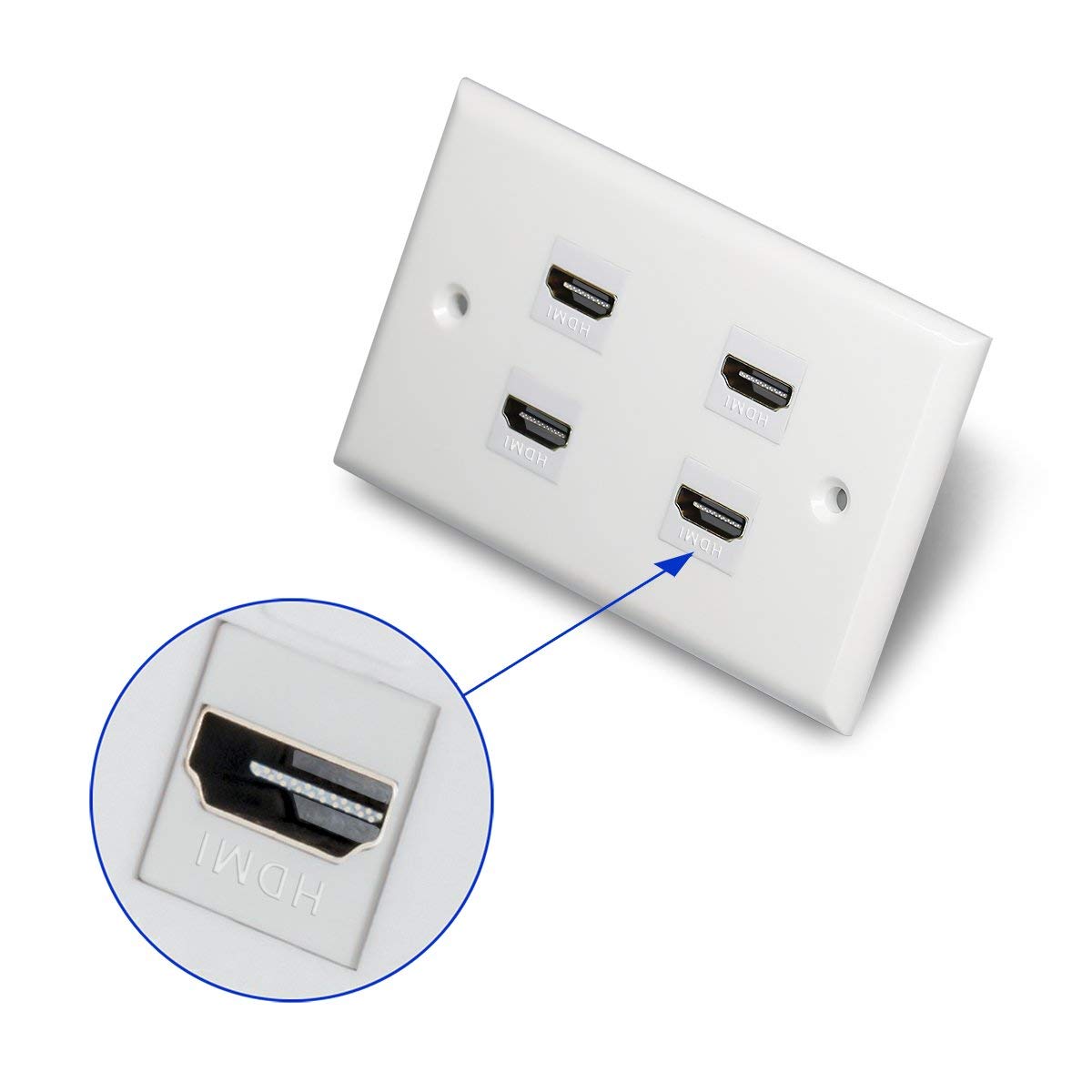 Phizli HDMI Keystone Jack 4K, 20 Pack HDMI Keystone Insert Female to Female Coupler Video Adapter (White)