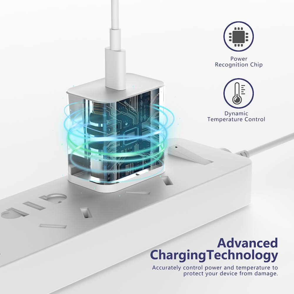 i Phone Charger [MFi Certified] Travel Home Wall Charger and a Charging Cable Compatible with i Phone 14, 13, 12, 11, SE, X, 8, 7, 6, 5, i pad Mini