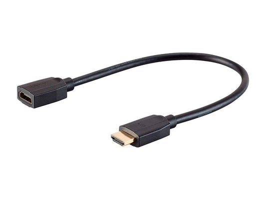 Monoprice High Speed HDMI Extension Cable - 48Gbps, Ultra 8K, Dynamic HDR, eARC, 1 Feet, Black - DynamicView Series