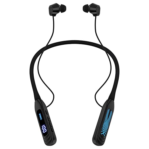 Podity Neckband Bluetooth Headphones, 1000H Extra Battery Life with Display Magnetic Earphones,Wireless Stereo Earbuds with Microphone, Waterproof…