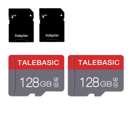 2 Pack 128GB Memory Card Class 10 Flash Card Fast Speed TF Card with Adapter for Tablet/Mobile Phone/Camera/Car Audio/Game Console(2 Pcs 128GB)