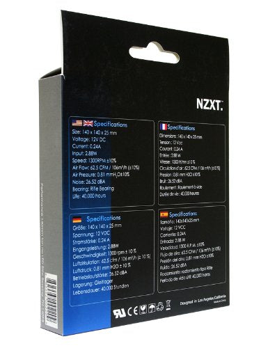 NZXT FN 140mm Performance Case Cooling Fan FN-140RB