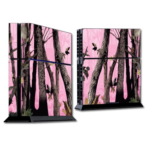 MightySkins Skin Compatible with Sony PS4 Console - Pink Tree Camo | Protective, Durable, and Unique Vinyl Decal wrap Cover | Easy to Apply, Remove