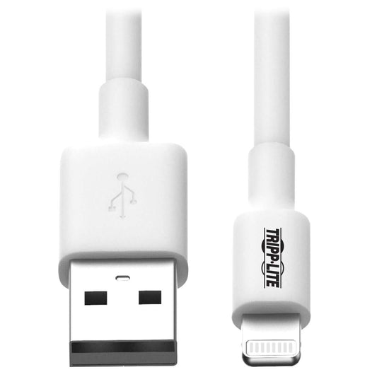 Tripp Lite Apple MFI Certified 10-Feet 3M Lightning to USB Cable Sync Charge iPhone/iPod/iPad - White (M100-010-WH)
