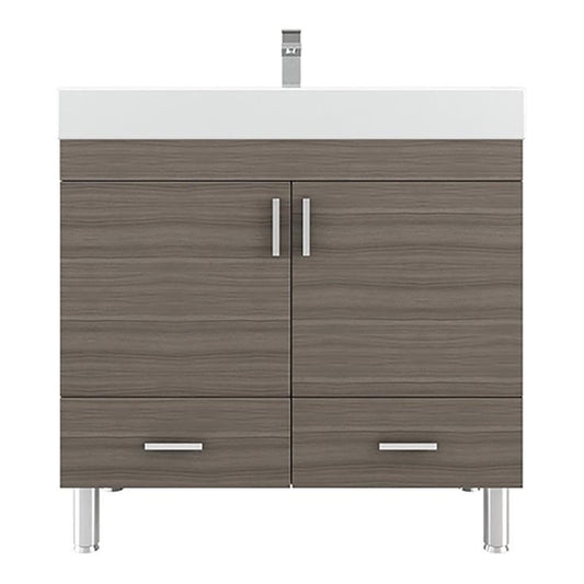 Alya Bath At-8089-G 36" Single Bathroom Vanity with Mirror in Grey