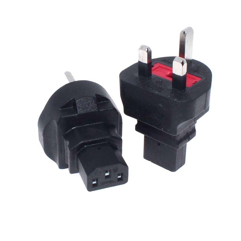 Toptekits UK to C13 Power Adapter,UK 3-Pole Male to IEC 320 C13 AC Power Adapter,UK BS1363 to C13 PDU/UPS Server, UK Plug. Britain Converter (UK…