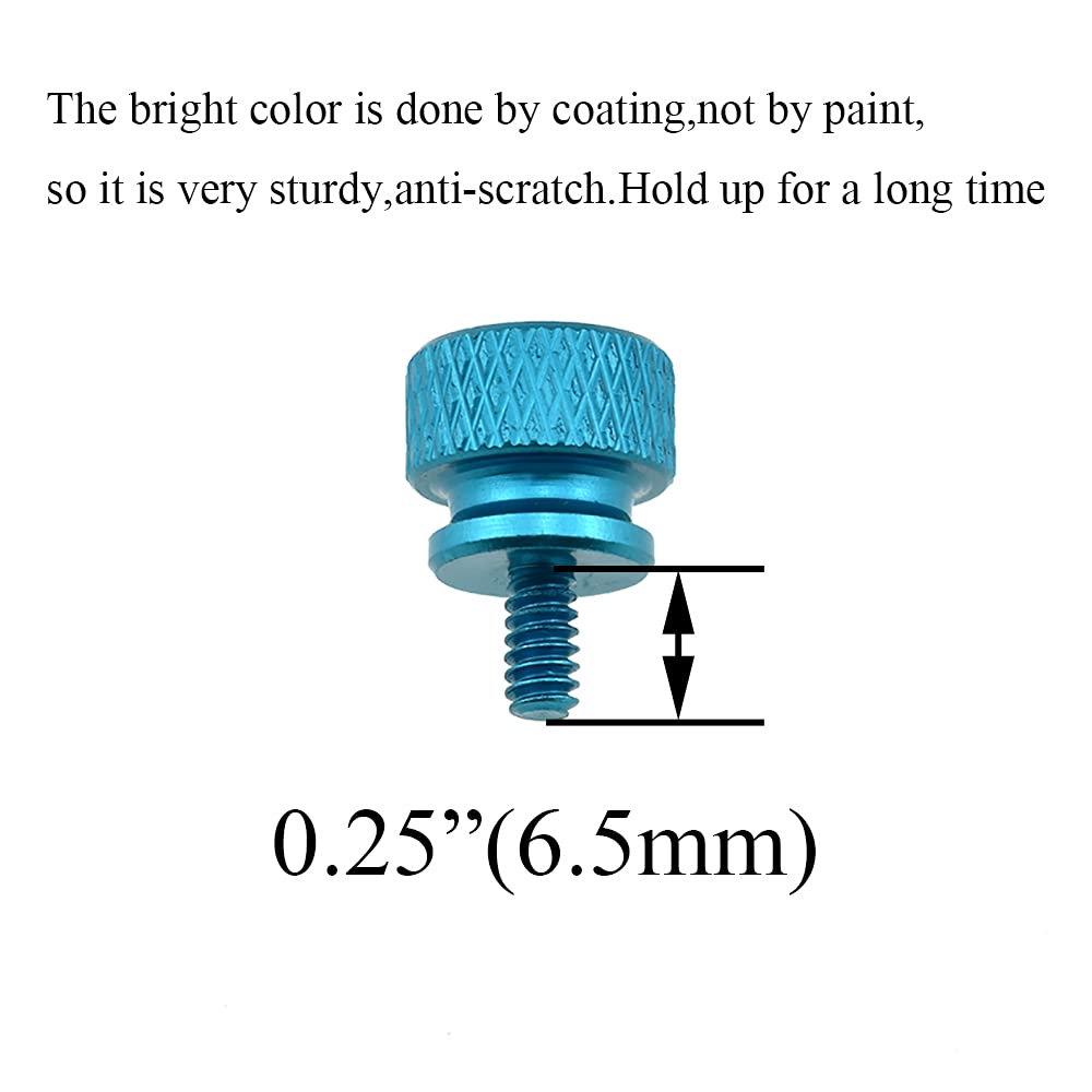 Hahiyo Anodized Aluminum Thumbscrews 6#-32 Thread Size Large Knurled Head Cage Mounts Hand Tighten Easy to Grip and Turn Not Damage Inside Sturdy