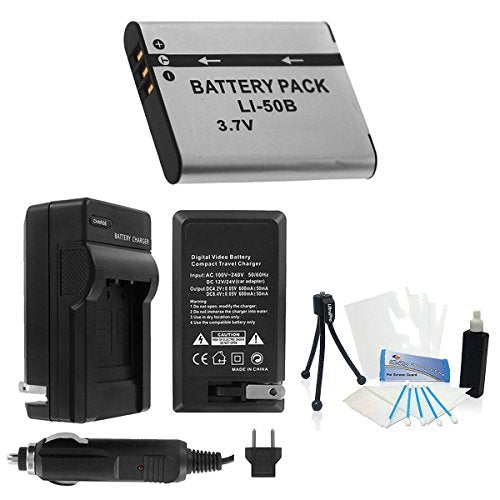 UltraPro LI-50B High-Capacity Replacement Battery with Rapid Travel Charger for Olympus SP-720UZ SP-800UZ SP-810UZ Bundle Included: Automatic Voltage