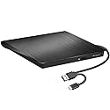 Mougerk External DVD CD Drive, USB 3.0 Type-C Ultra Slim Drives CD DVD RW Player/DVD CD ROM Drive/Writer/Rewriter/USB CD Burner Compatible with Mac