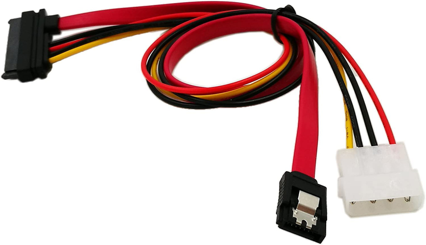 zdyCGTime 15-Inch SATA Serial ATA Data and Power Combo Cable(SATA22Pin to Data+Power)