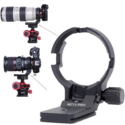 iShoot Lens Collar Tripod Mount Ring Compatible with Canon EF-E Sigma MC-11 Mount Converter Lens Adapter Ring, Lens Support Holder Bracket Bottom is