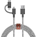 Native Union Belt Cable Universal - 6.5ft Ultra-Strong Reinforced [MFi Certified] Durable Charging Cable with 3-in-1 Adaptor for Lightning, USB-C…