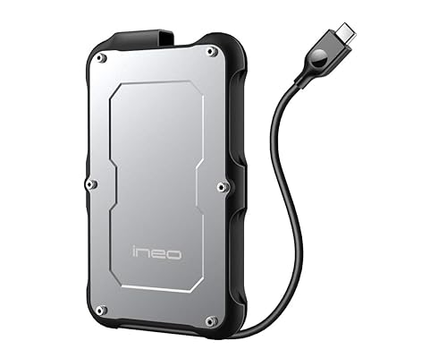 ineo 2.5" USB 3.1 Gen 2 Type-C Rugged Waterproof & Shockproof External Hard Drive Enclosure for 9.5mm & 7mm SATA HDD/SSD [C2580]