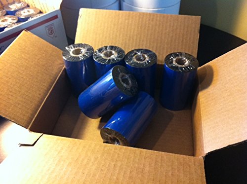 4.33" x 1476' (110mm x 450m) Thermal Transfer Ribbon Blank Labels Brand. Premium Wax for Zebra or Datamax Industrial Printers (6 Rolls)