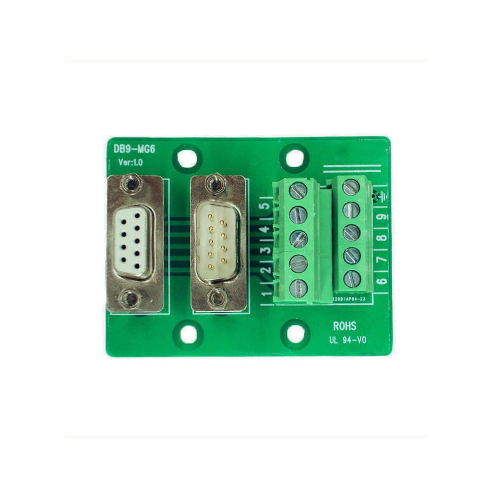 Twinkle Bay DB9 Breakout Connector RS232 Serial 9 Pin Connector Db9 Terminal (Male and Female Adapter)