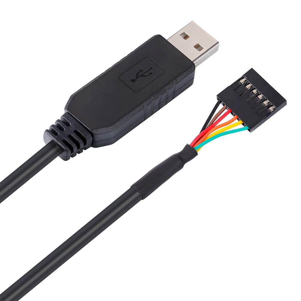 DTECH USB to TTL Serial 5V Adapter Cable with FTDI FT232RL Chip 6 Pin 0.1 inch Pitch Female Socket Header UART IC Windows 11 10 8 7 Linux MAC OS (6ft