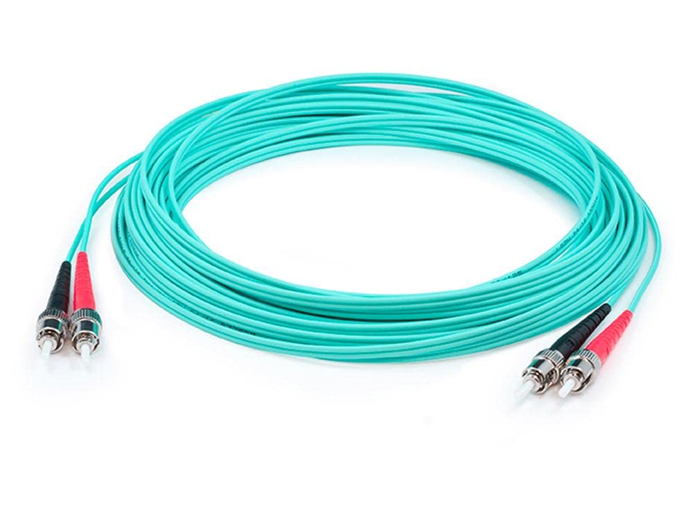 AddOn This is A 5M ST (Male) to ST (Male) Aqua Duplex Riser-Rated Fiber Patch Cable. A