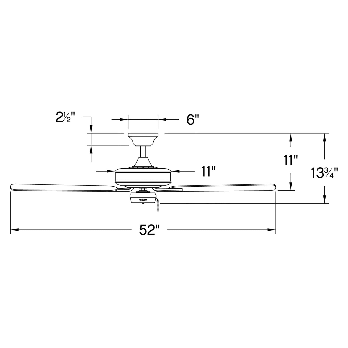 Hinkley Metro 52" Indoor Dual Mount Ceiling Fan, Brushed Nickel Finish