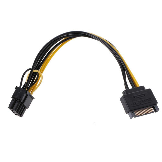 Atneway 15Pin SATA Male to 8pin(6+2) PCI-E Female Video Card Power Supply Adapter Cable,8 Pin PCIe to SATA 15 Pin Power Cable (20CM/8inch)