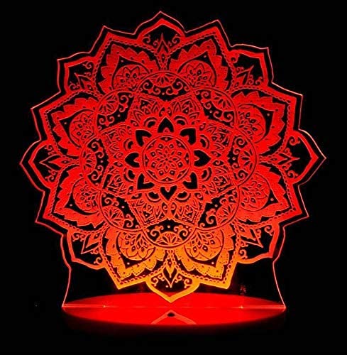 Jinnwell 3D Lotus Flower Night Light Lamp Illusion 16 Color Changing Table Desk Decoration Lamps Gift with Acrylic Flat ABS Base USB Cable Toy