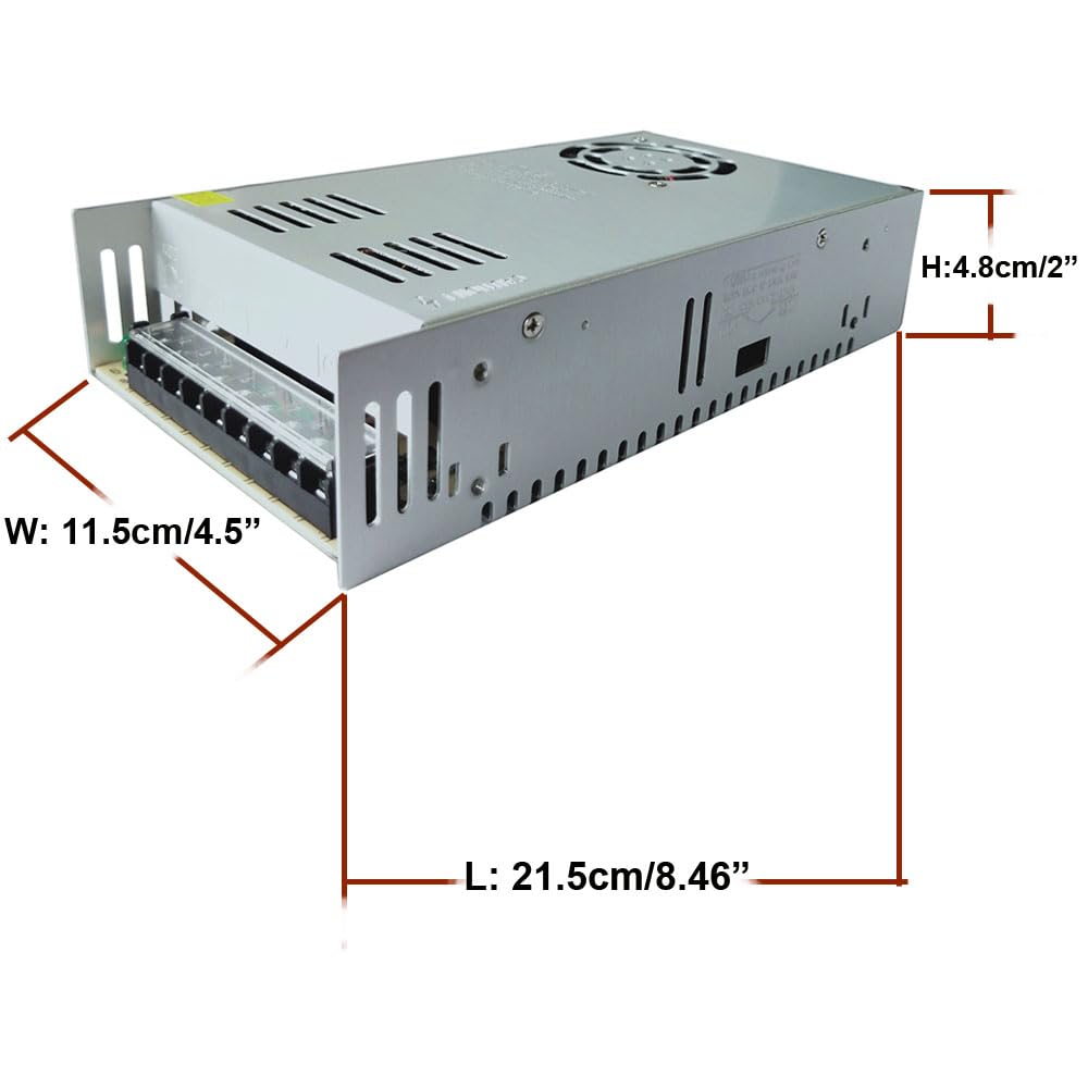 AC 110V/220V to DC 12V 40A 480W Universal Regulated Switching Power Supply Adapter Transformer Driver Converter for LED Strip Light, CCTV Security…