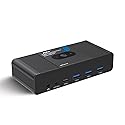 OREI 2x1 8K Dual HDMI & USB-C KVM Switch, 3X Port USB-A, 1x USB-C Share Multiple Devices, Laptops, PC, on Two Display Monitor, Keyboard Control