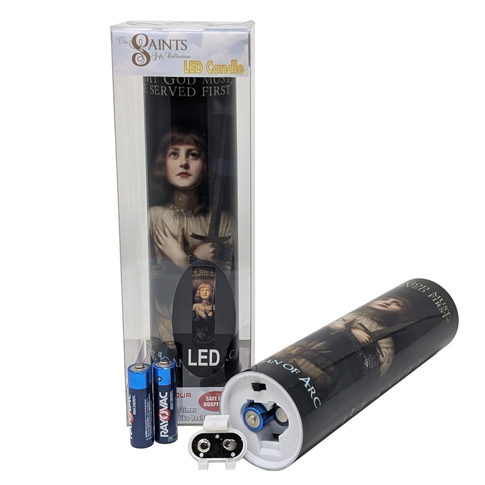 THE SAINTS COLLECTION St Joan of Arc LED Flameless Prayer Candle with Timer
