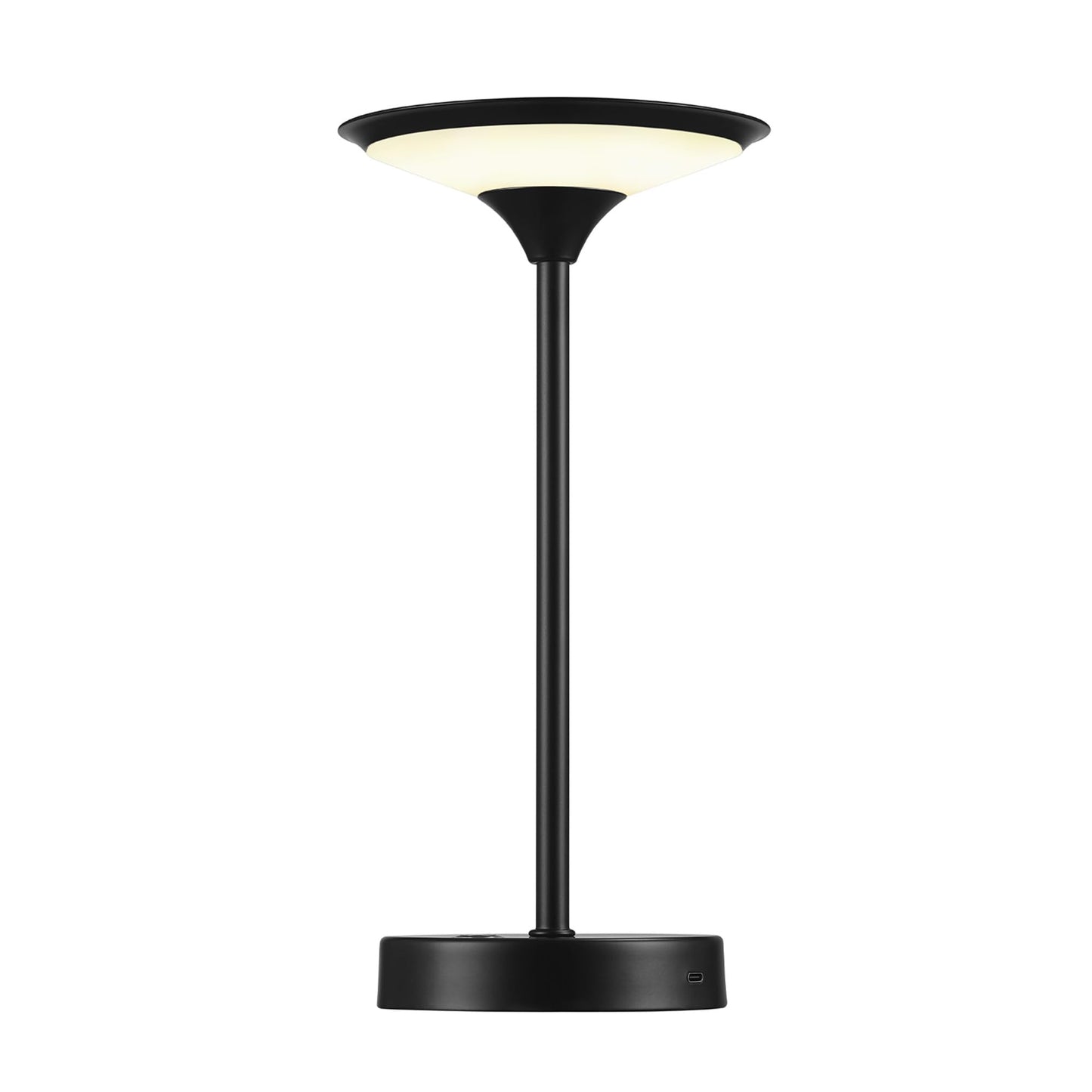 Globe Electric x Novogratz 60000031 12" 1.5W LED Integrated Outdoor Table Lamp, Matte Black, Frosted Diffuser, USB-C Charging Cable, On/Off Touch