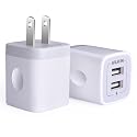 USB Wall Charger, Charger Adapter, AILKIN 2-Pack 2.1A Dual Port Quick Plug Cube for iPhone 15 14 13 12 11 Pro Max 10 SE X XS Plus Samsung Galaxy S23