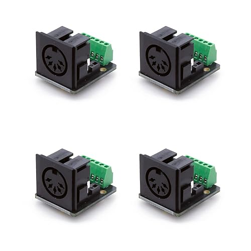Treedix 4PCS Din 5 Female Connector Breakout Board PCB Mounted Type Audio Video Jack Connectors