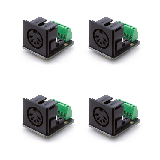 Treedix 4PCS Din 5 Female Connector Breakout Board PCB Mounted Type Audio Video Jack Connectors