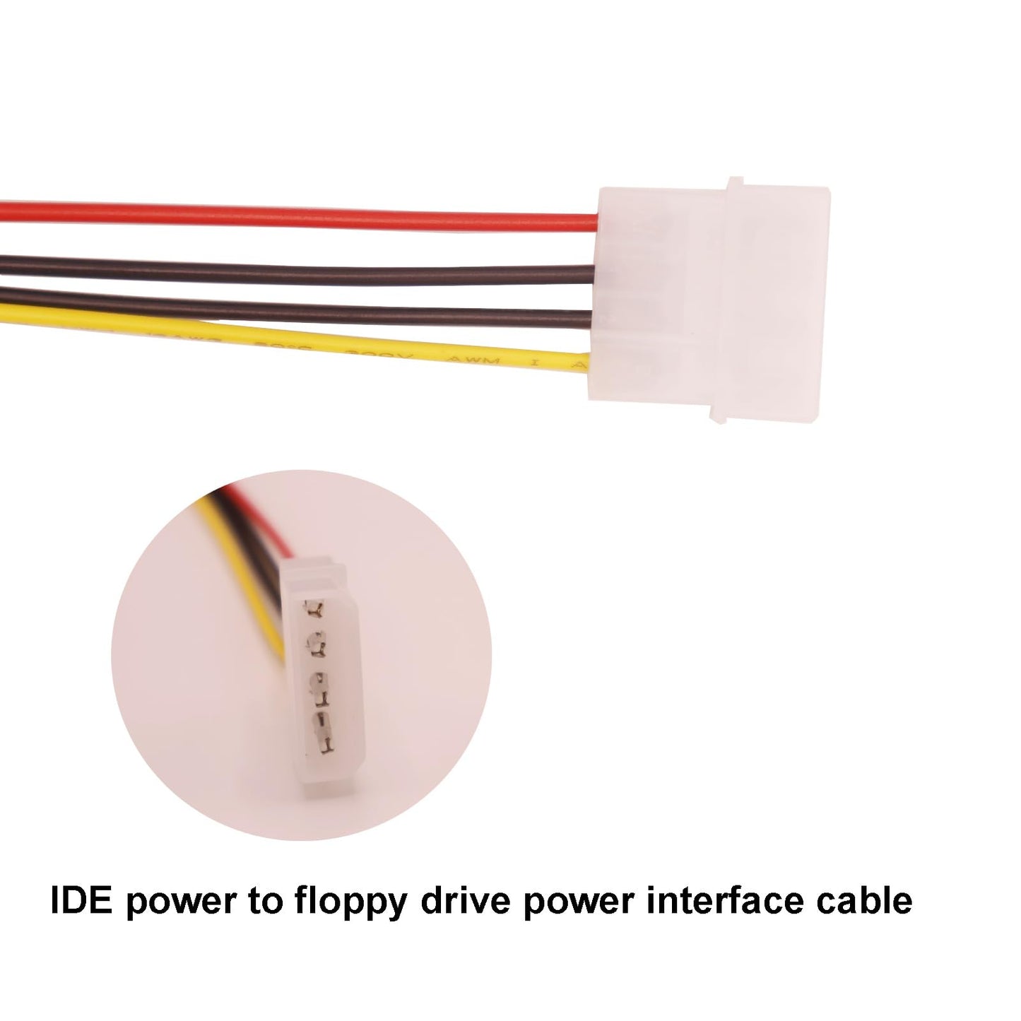 5Pcs 4 Pin Molex IDE Male to Female Power Supply Extension Cable IDE Power to Floppy Drive Adapter Interface Cable Hard Drive Convertor Cord Wire