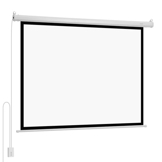 VEVOR Motorized Projector Screen, 72 inch 4:3 1080 HD Electric Projection Screen, Wall Mounted Projection Dispaly Projector with Remote Control