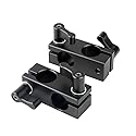 NICEYRIG 90 Degree 15mm Rod Clamp with Adjustable Screws for Camera Support System Shoulder Rig Tripod System, Pack of 2