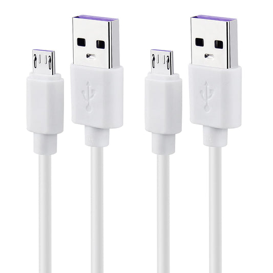Smays USB to Micro USB Cable 3ft Charging Cord White 2-Pack