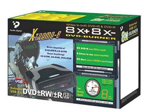 Pacific Digita 8X8 Dual External DVD+/- Burner (U-30223)